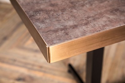 aged brass stone square table